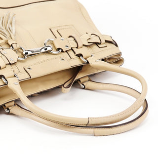 Coach F13087 Beige Pebbled Leather Hamptons Tote Bag