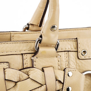 Coach F13087 Beige Pebbled Leather Hamptons Tote Bag
