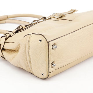 Coach F13087 Beige Pebbled Leather Hamptons Tote Bag