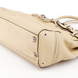 Coach F13087 Beige Pebbled Leather Hamptons Tote Bag