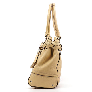Coach F13087 Beige Pebbled Leather Hamptons Tote Bag