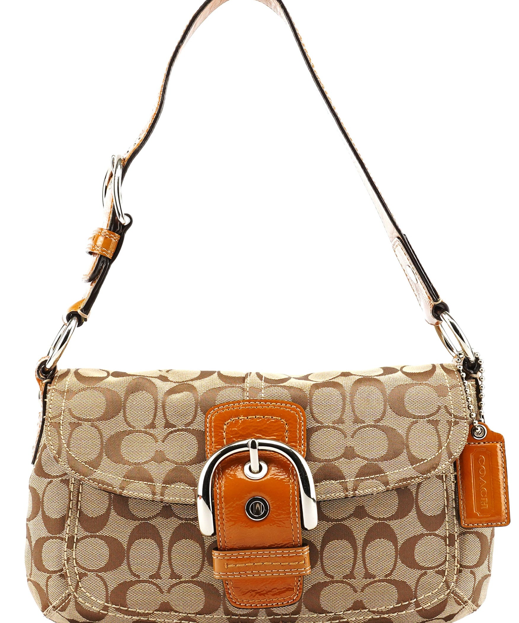 Coach F13113 Beige Signature Soho Shoulder Bag