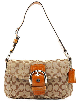 Coach F13113 Beige Signature Soho Shoulder Bag