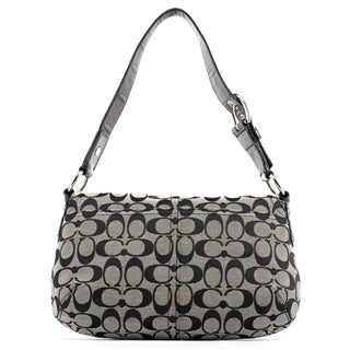 Coach F13113 Grey Black Signature Soho Shoulder Bag