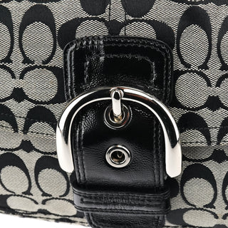 Coach F13113 Grey Black Signature Soho Shoulder Bag