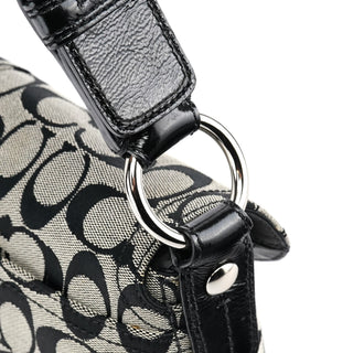 Coach F13113 Grey Black Signature Soho Shoulder Bag