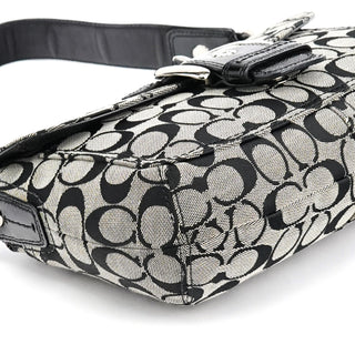 Coach F13113 Grey Black Signature Soho Shoulder Bag