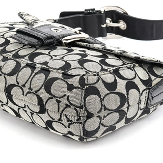 Coach F13113 Grey Black Signature Soho Shoulder Bag