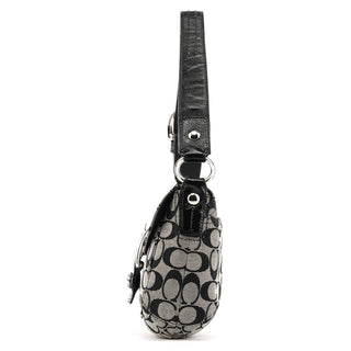 Coach F13113 Grey Black Signature Soho Shoulder Bag