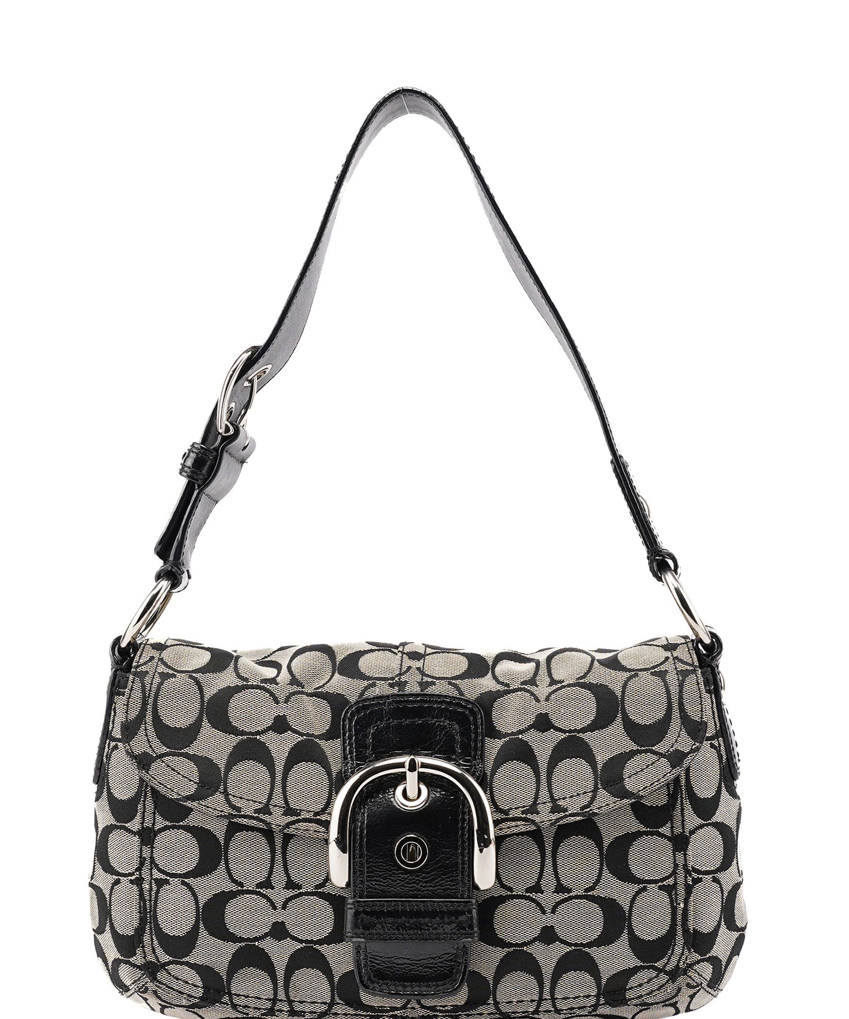 Coach F13113 Grey Black Soho Shoulder Bag