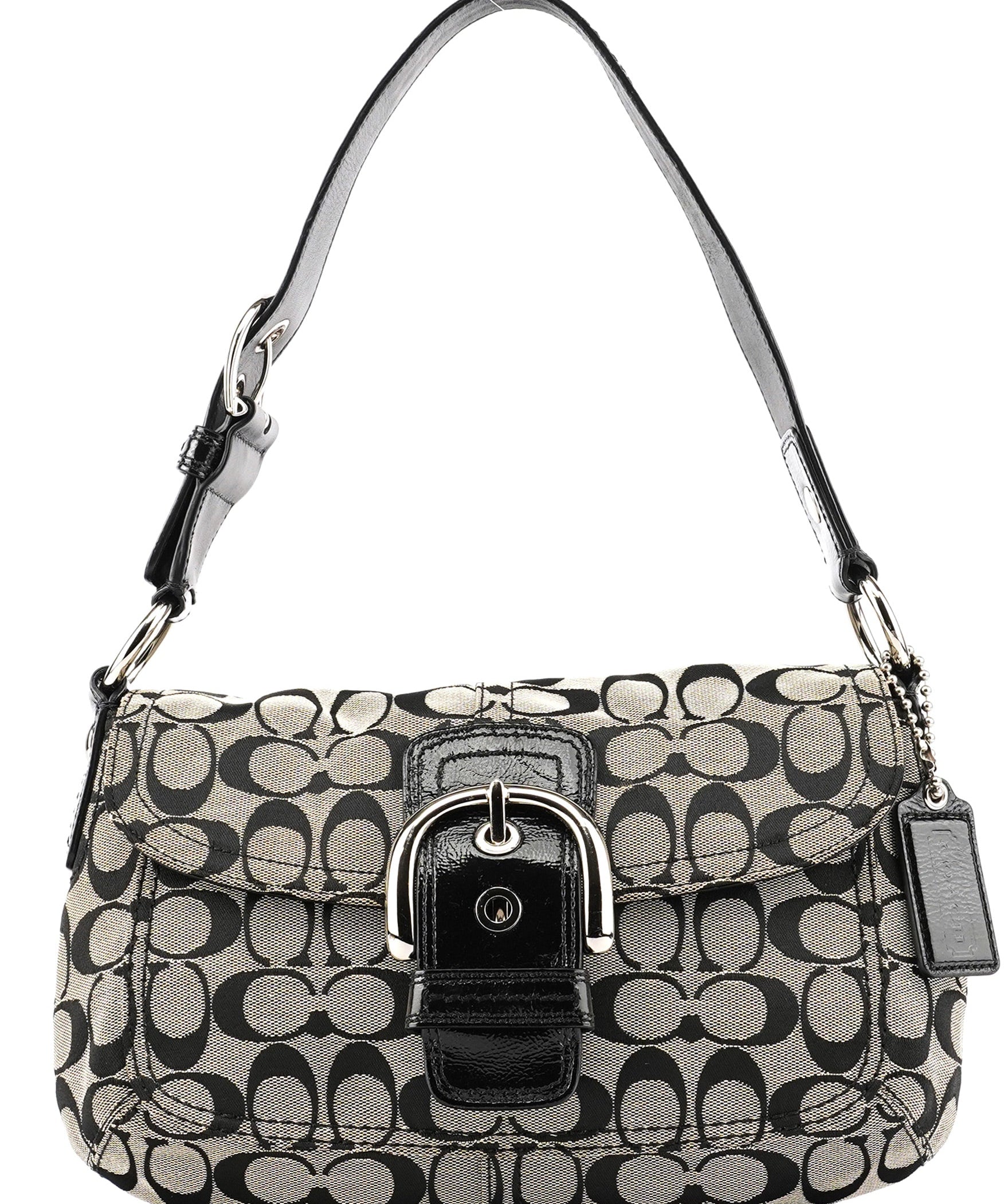 Coach F13113 Grey Black Soho Shoulder Bag