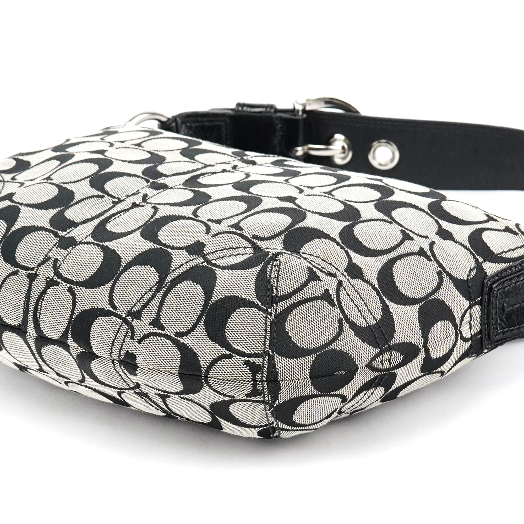 Coach F13114 Grey Black Signature Soho Shoulder Bag