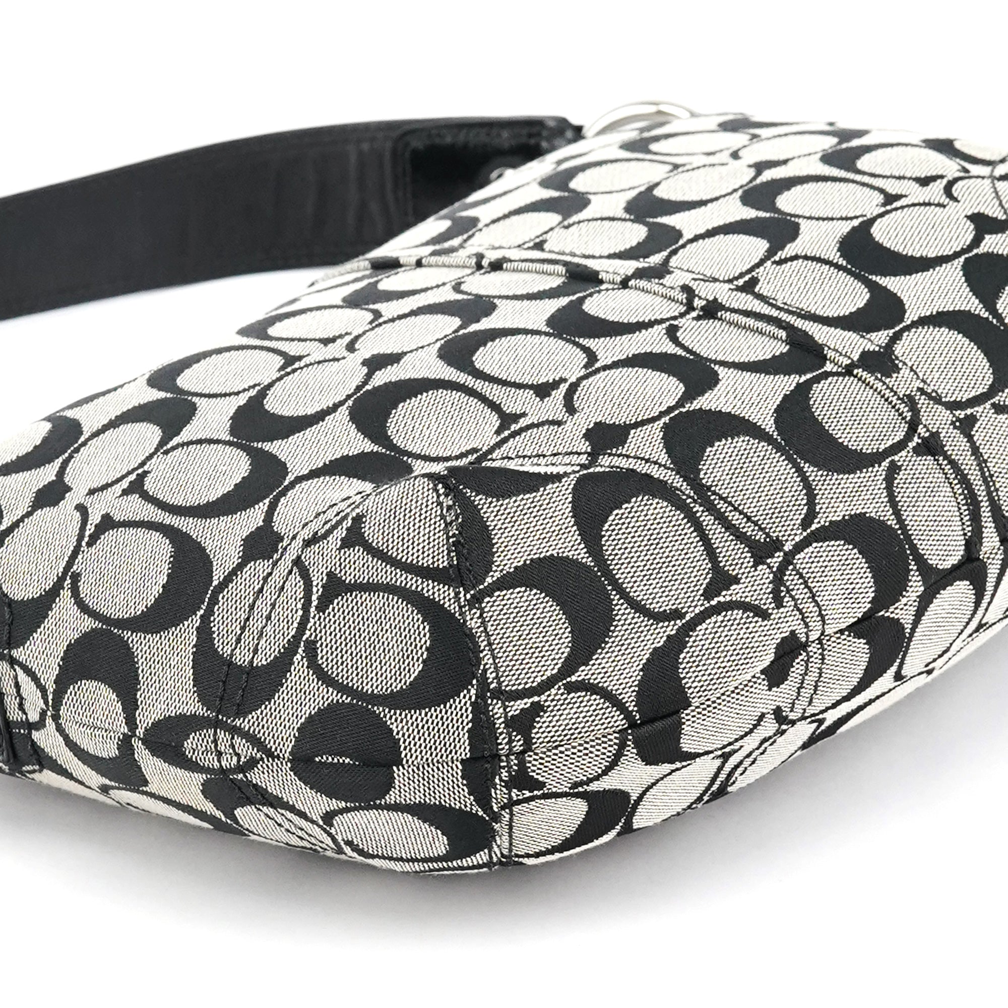 Coach F13114 Grey Black Signature Soho Shoulder Bag