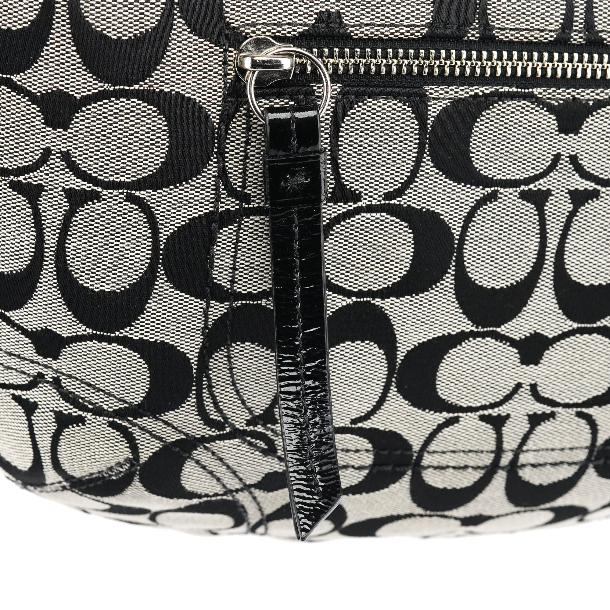 Coach F13114 Grey Black Signature Soho Shoulder Bag