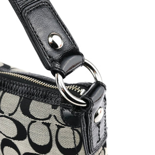 Coach F13114 Grey Black Signature Soho Shoulder Bag