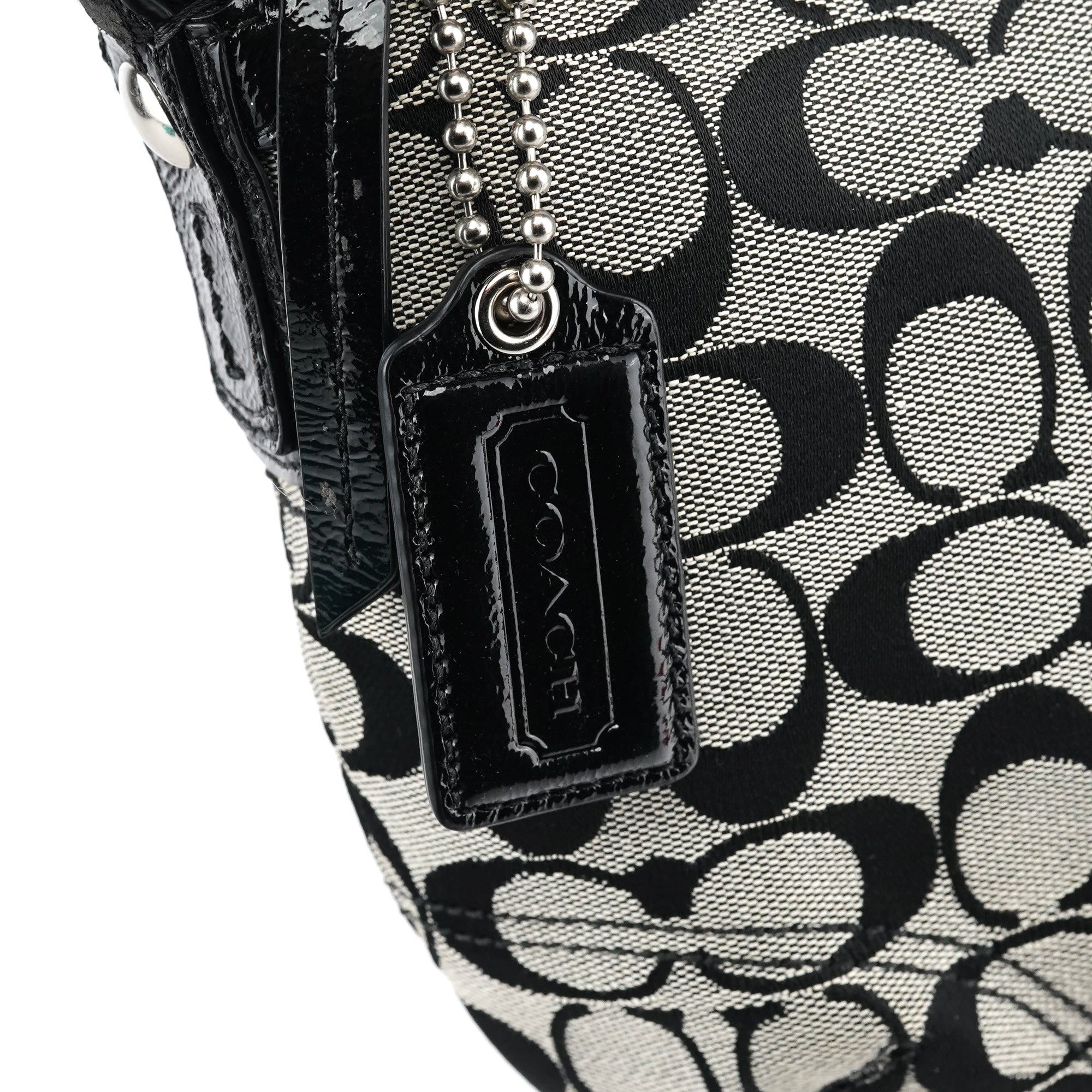 Coach F13114 Grey Black Signature Soho Shoulder Bag