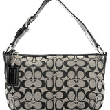 Coach F13114 Grey Black Signature Soho Shoulder Bag