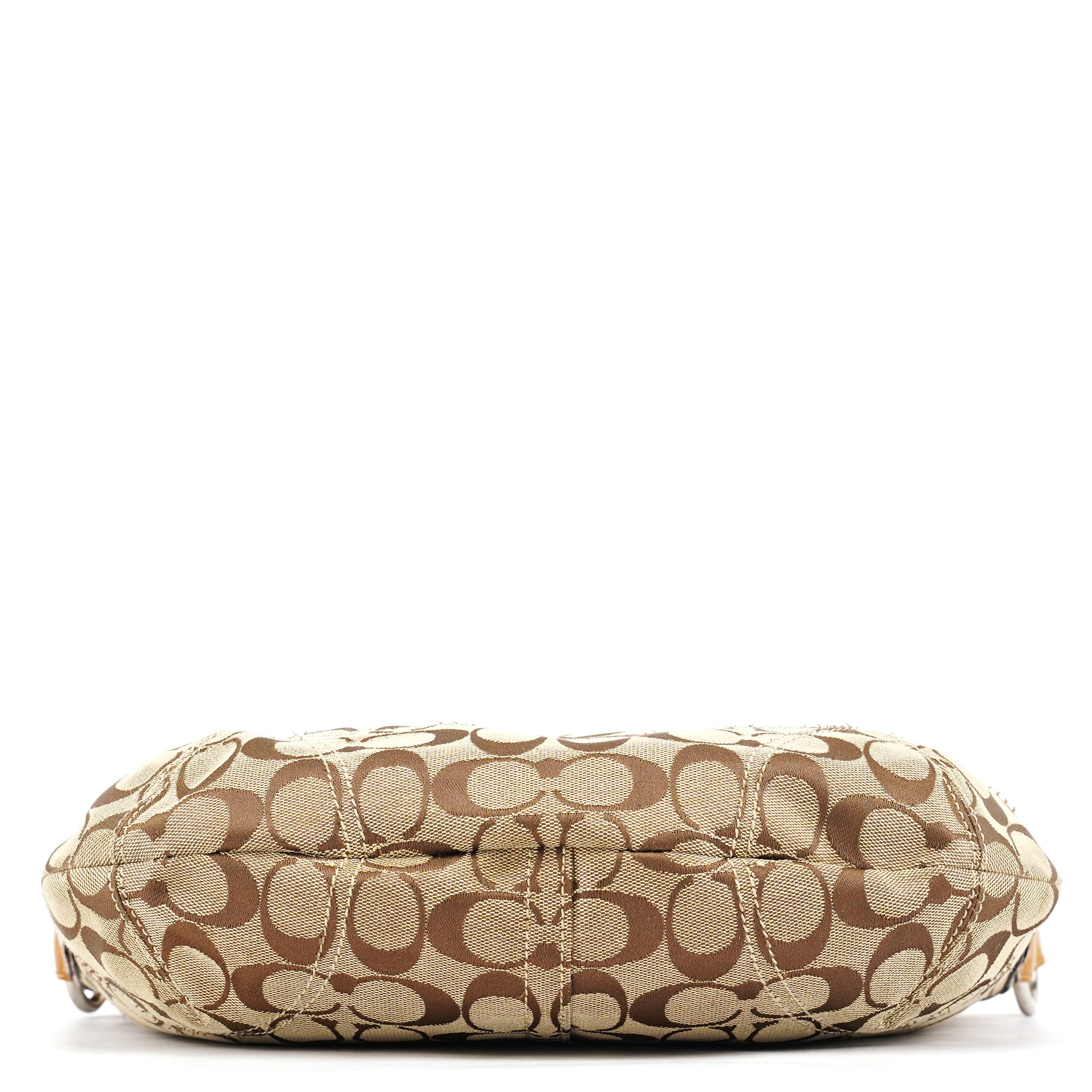Coach F13115 Beige Signature Hobo Shoulder Bag