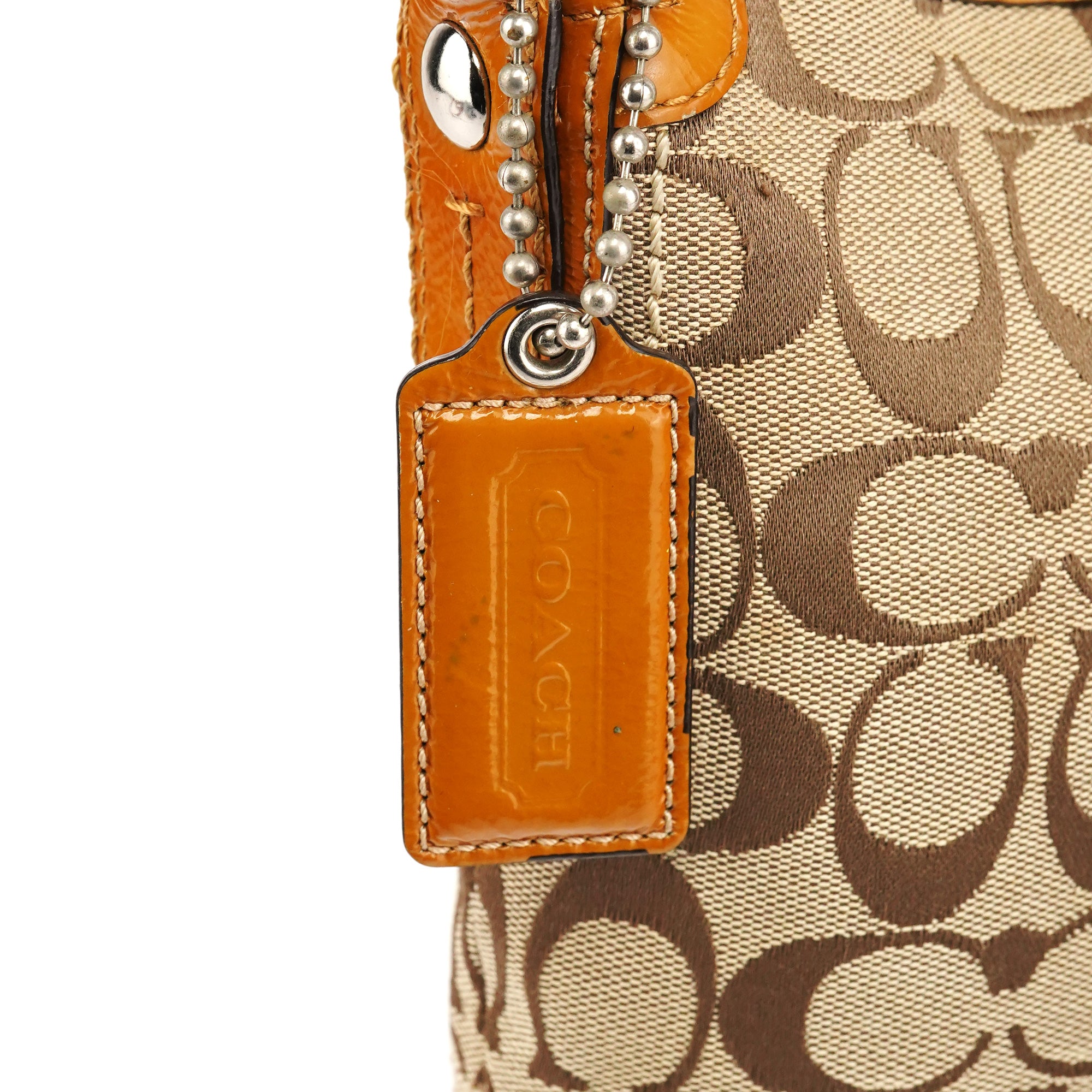 Coach F13115 Beige Signature Hobo Shoulder Bag
