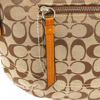 Coach F13115 Beige Signature Hobo Shoulder Bag