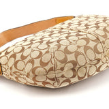Coach F13115 Beige Signature Hobo Shoulder Bag