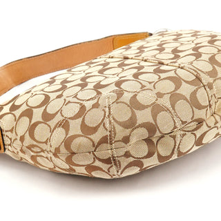 Coach F13115 Beige Signature Hobo Shoulder Bag