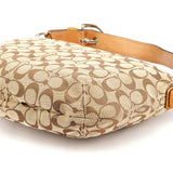 Coach F13115 Beige Signature Hobo Shoulder Bag