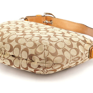 Coach F13115 Beige Signature Hobo Shoulder Bag