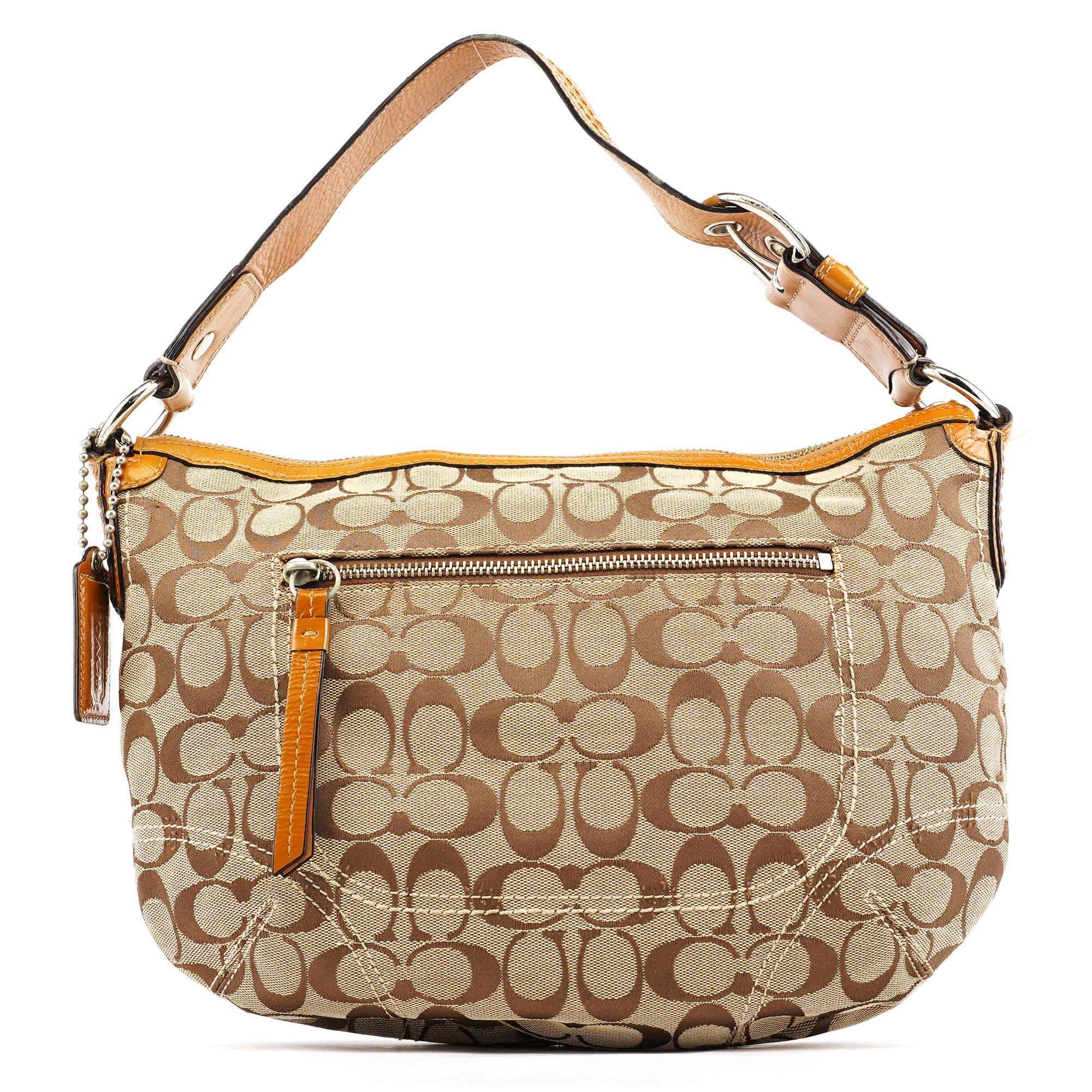 Coach F13115 Beige Signature Hobo Shoulder Bag