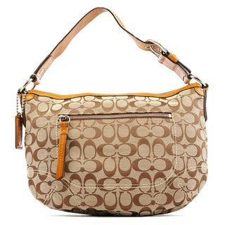 Coach F13115 Beige Signature Hobo Shoulder Bag