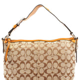 Coach F13115 Beige Signature Hobo Shoulder Bag