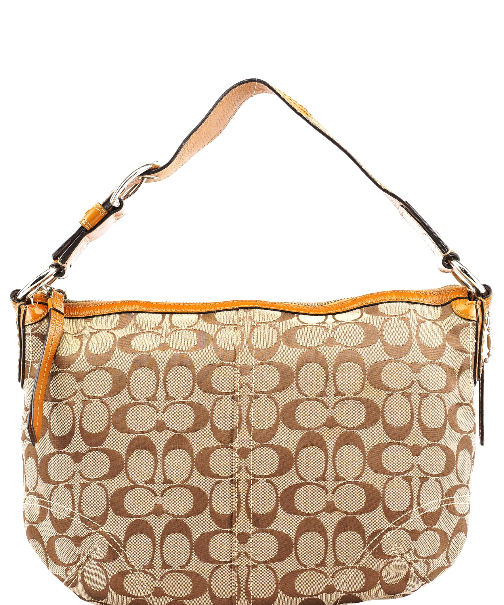 Coach F13115 Beige Signature Hobo Shoulder Bag
