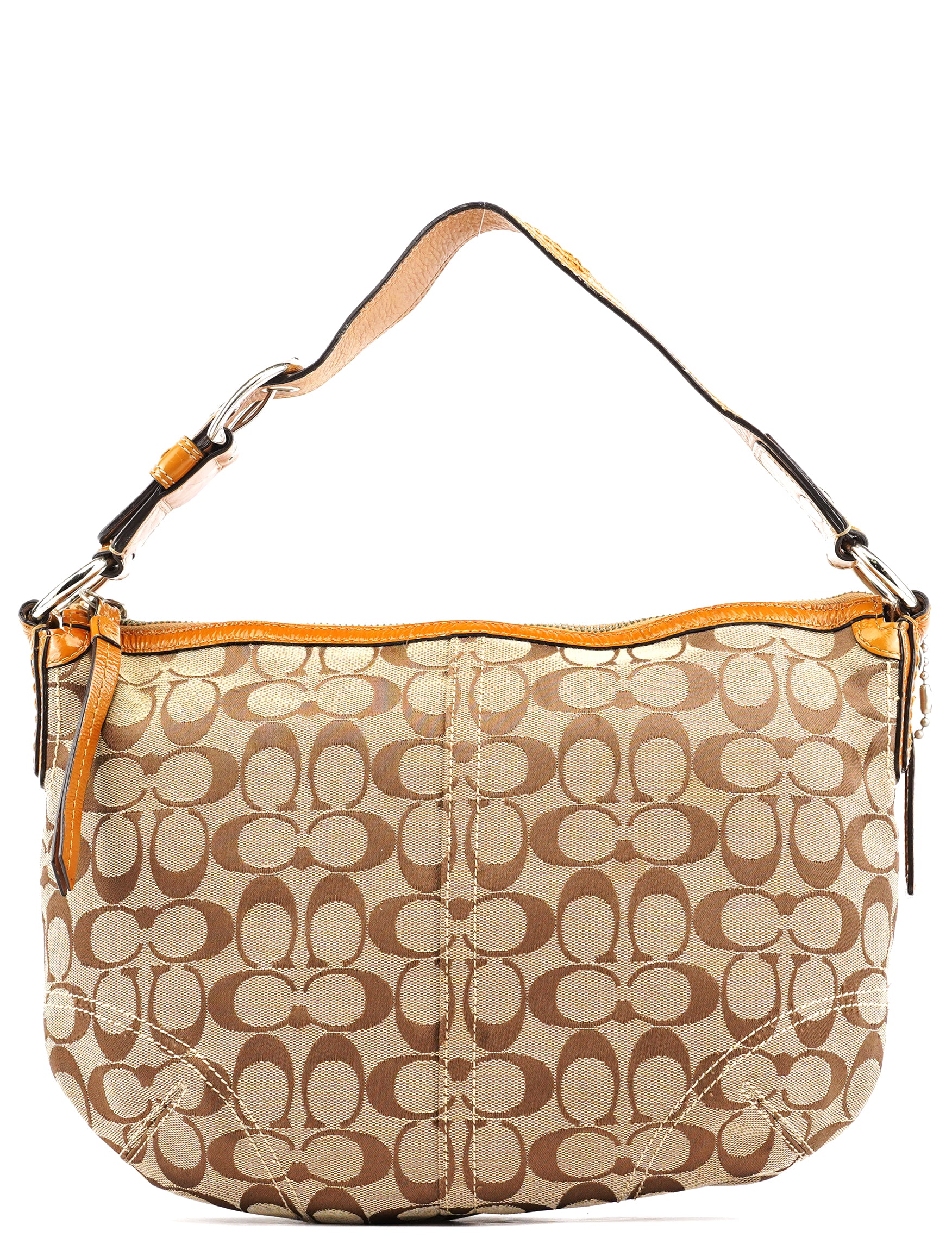 Coach F13115 Beige Signature Hobo Shoulder Bag