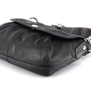 Coach F13728 Black Leather Shoulder Bag
