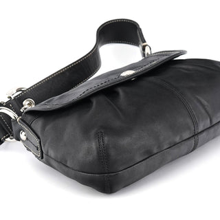 Coach F13728 Black Leather Shoulder Bag