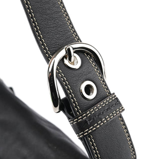 Coach F13728 Black Leather Shoulder Bag