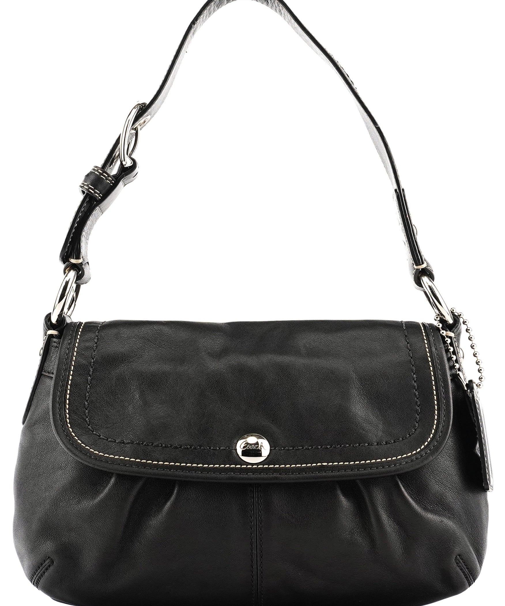 Coach F13728 Black Leather Shoulder Bag