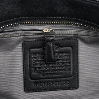 Coach F13732 Black Leather Ruched Soho Tote Bag