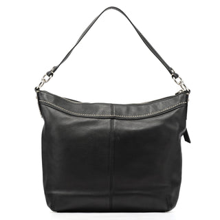 Coach F13764 Black Leather Hobo Shoulder Bag