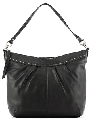 Coach F13764 Black Leather Hobo Shoulder Bag