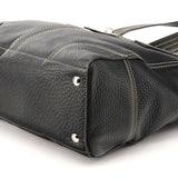 Coach F13960 Black Pebbled Leather Turnlock Tote Bag