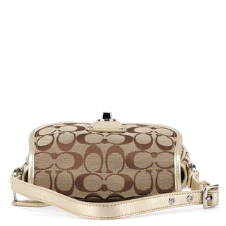 Coach F14282 Beige Signature C Turnlock Shoulder Bag