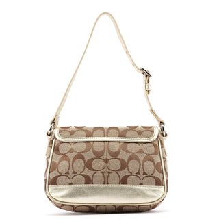 Coach F14282 Beige Signature C Turnlock Shoulder Bag