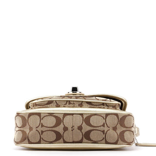 Coach F14282 Beige Signature C Turnlock Shoulder Bag