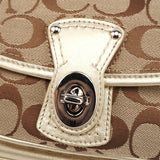 Coach F14282 Beige Signature C Turnlock Shoulder Bag