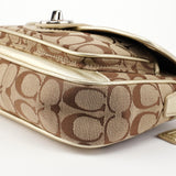 Coach F14282 Beige Signature C Turnlock Shoulder Bag