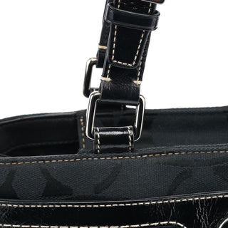 Coach F14415 Black Signature Turnlock Tote Bag