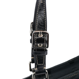 Coach F14415 Black Signature Turnlock Tote Bag