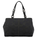 Coach F14415 Black Signature Turnlock Tote Bag