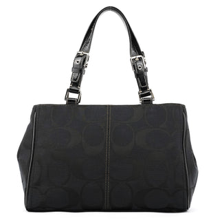 Coach F14415 Black Signature Turnlock Tote Bag